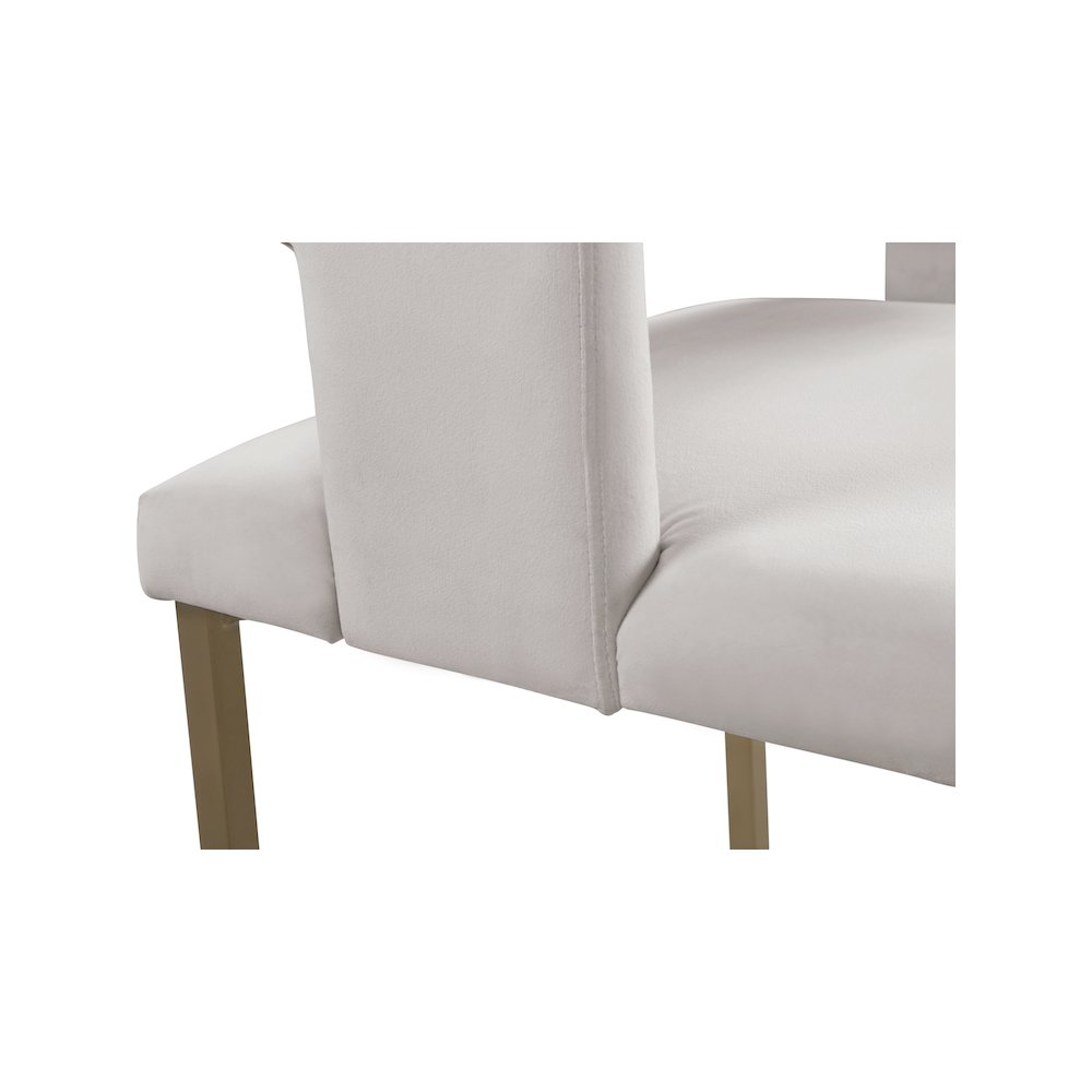 Caleb Cream Velvet Dining Chair, Set of 2. Picture 5
