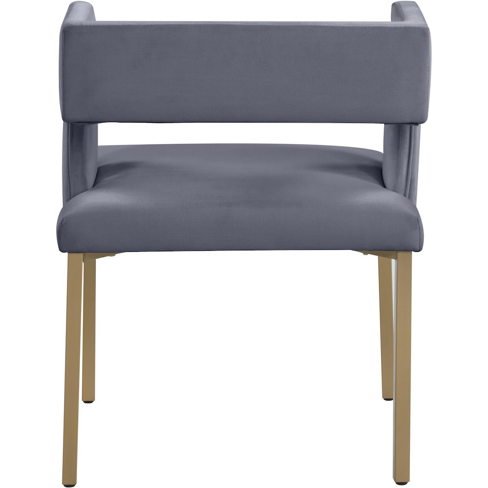 Caleb Grey Velvet Dining Chair, Set of 2. Picture 2