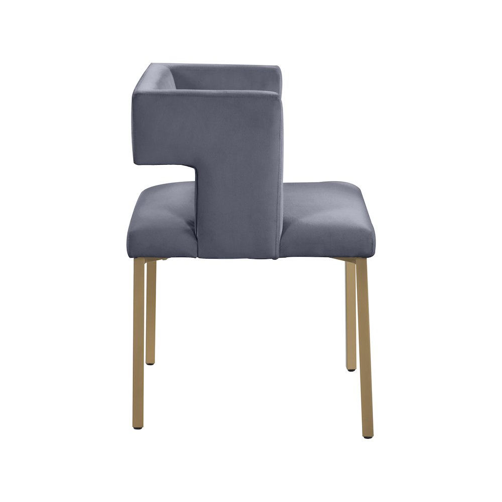 Caleb Grey Velvet Dining Chair, Set of 2. Picture 3