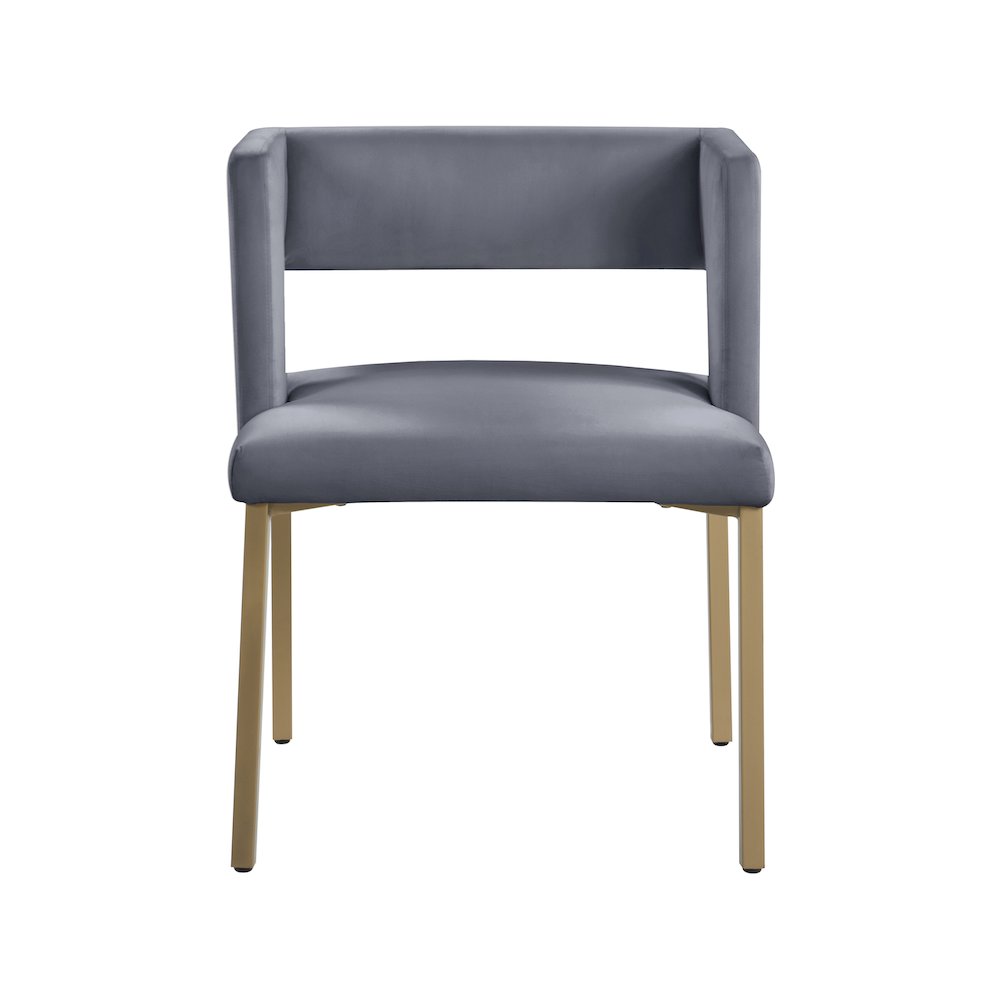 Caleb Grey Velvet Dining Chair, Set of 2. Picture 4