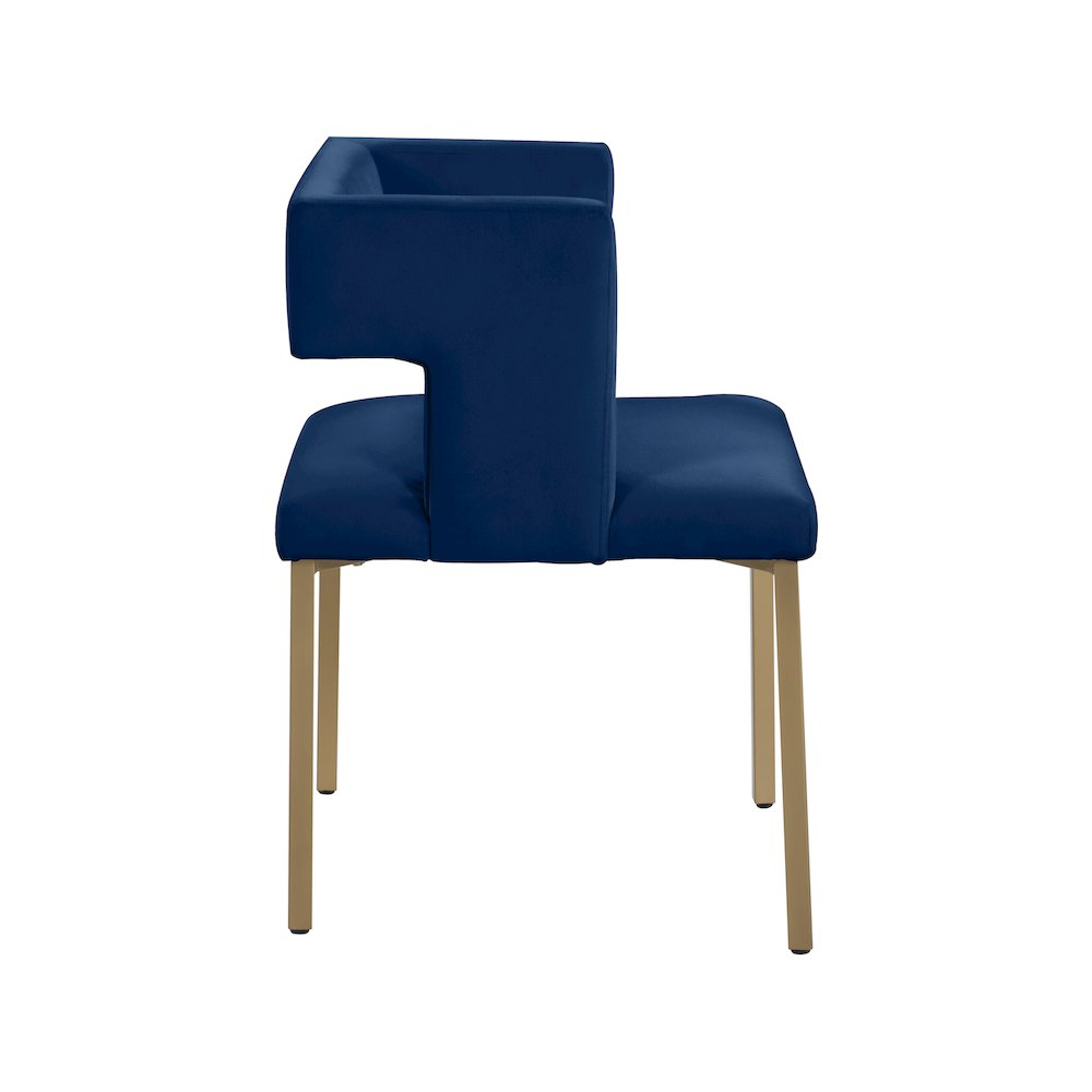 Caleb Navy Velvet Dining Chair, Set of 2. Picture 3
