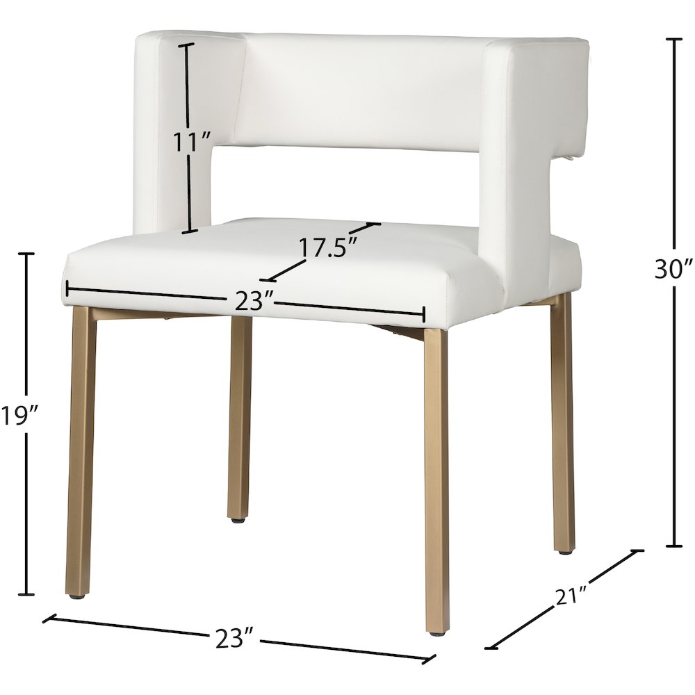 Caleb White Vegan Leather Dining Chair, Set of 2. Picture 7