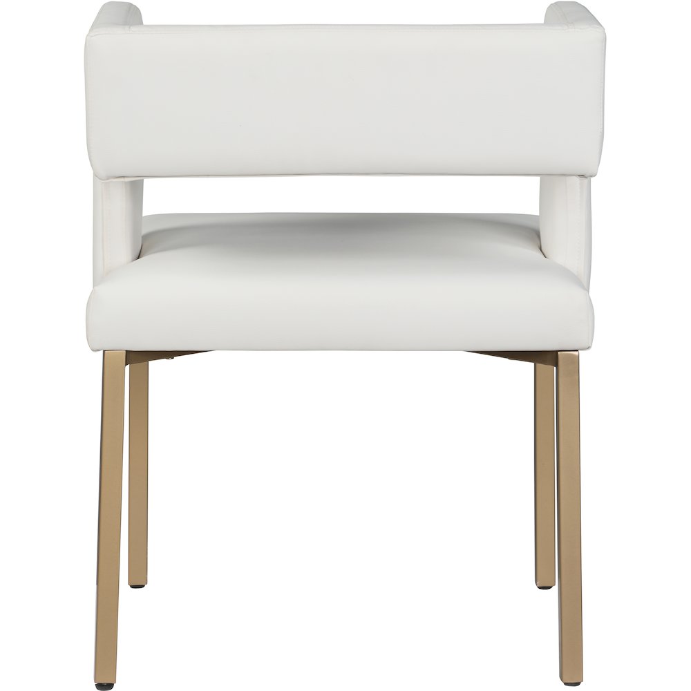 Caleb White Vegan Leather Dining Chair, Set of 2. Picture 2