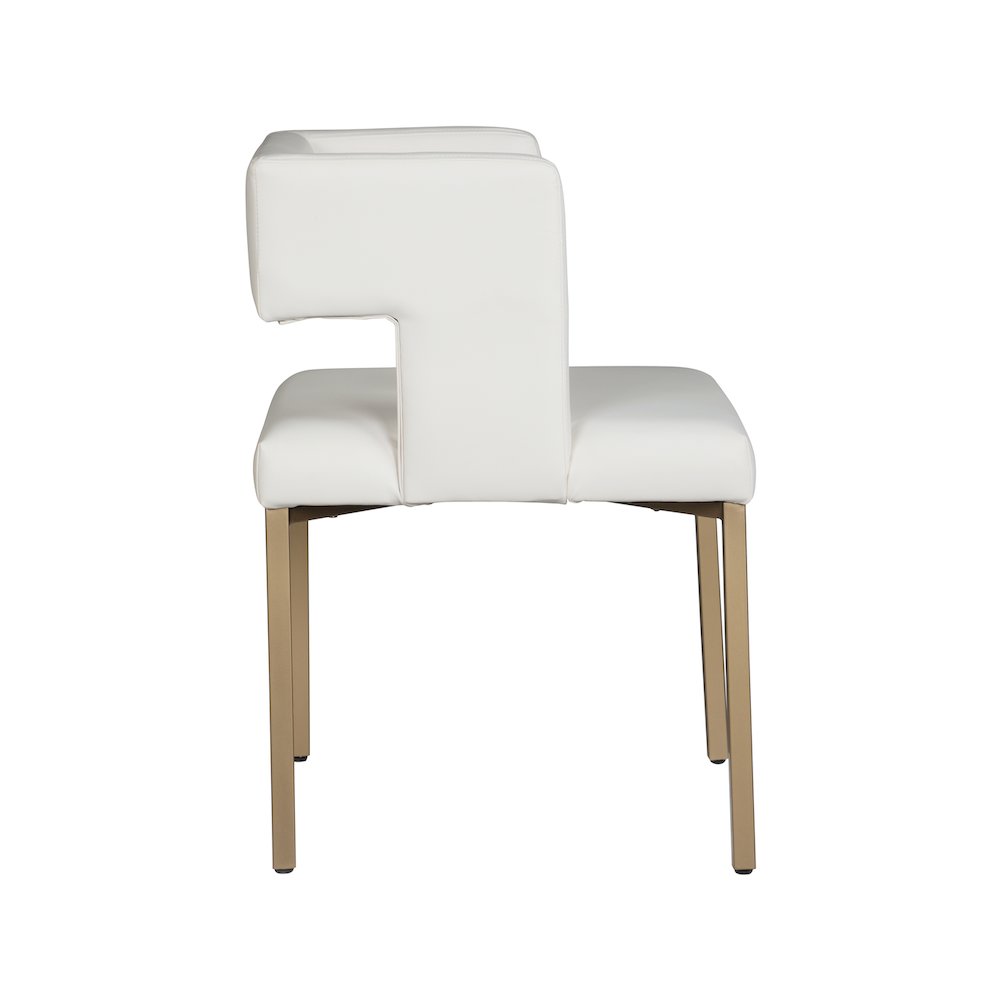 Caleb White Vegan Leather Dining Chair, Set of 2. Picture 3
