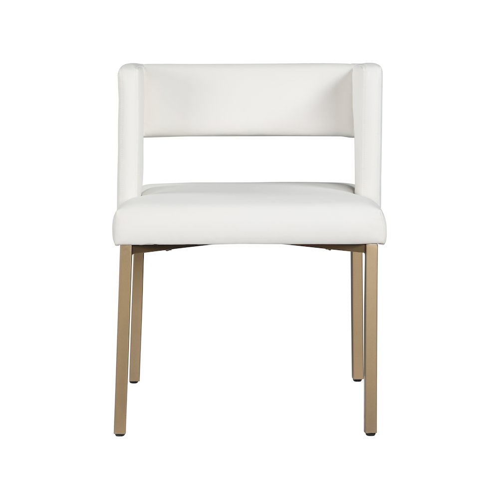 Caleb White Vegan Leather Dining Chair, Set of 2. Picture 4