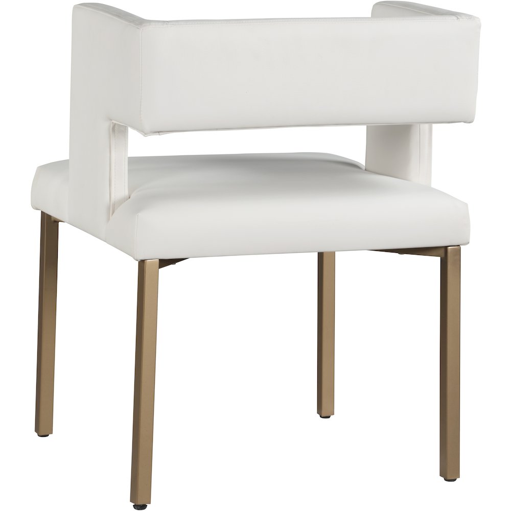 Caleb White Vegan Leather Dining Chair, Set of 2. Picture 5