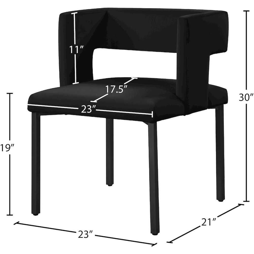 Caleb Black Velvet Dining Chair, Set of 2. Picture 6