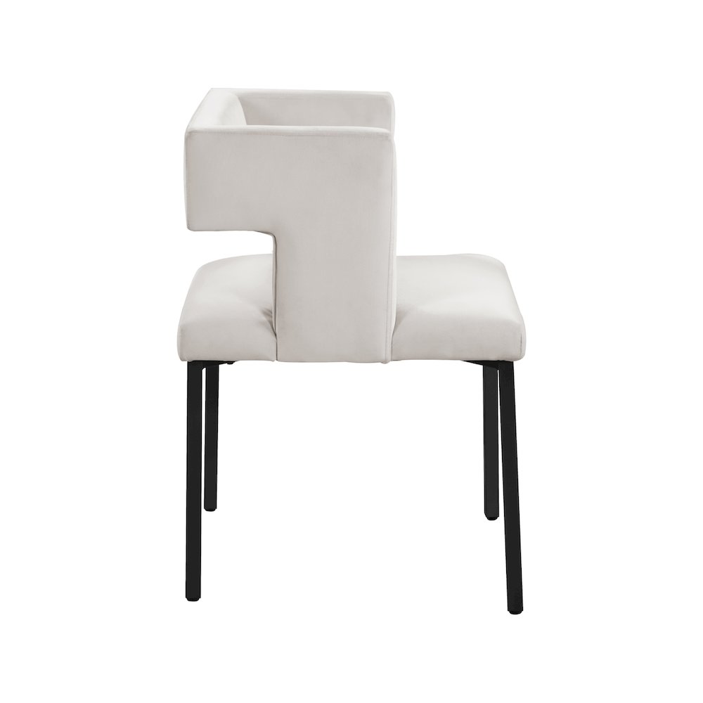 Caleb Cream Velvet Dining Chair, Set of 2. Picture 3