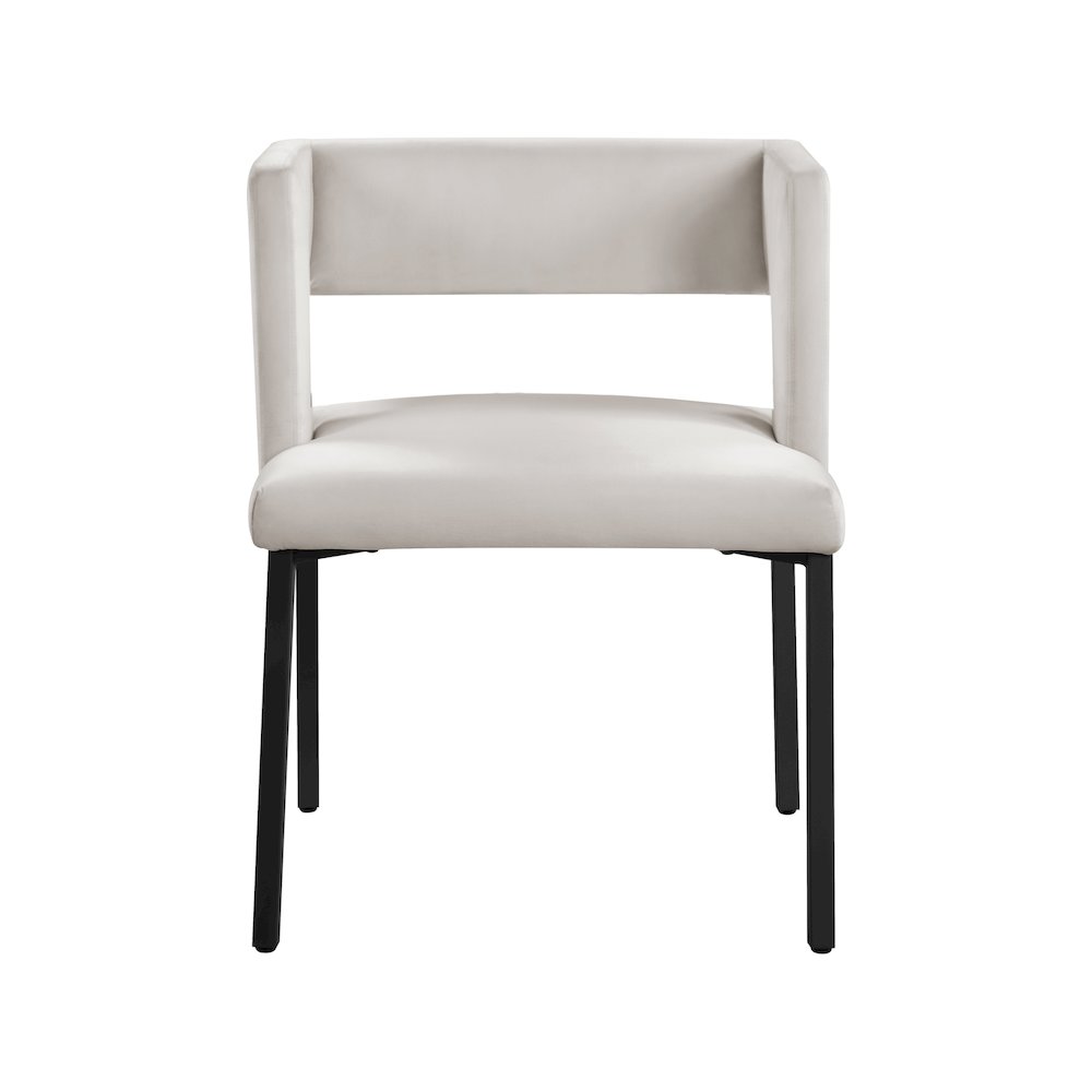 Caleb Cream Velvet Dining Chair, Set of 2. Picture 4