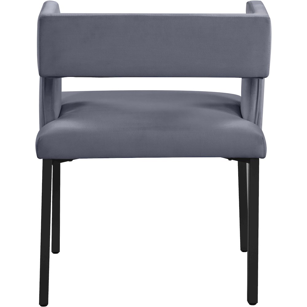 Caleb Grey Velvet Dining Chair, Set of 2. Picture 2