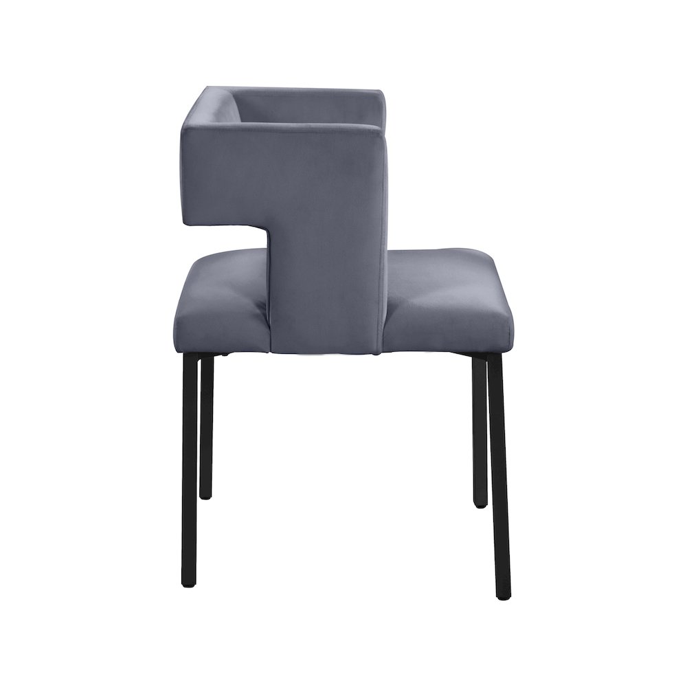 Caleb Grey Velvet Dining Chair, Set of 2. Picture 3