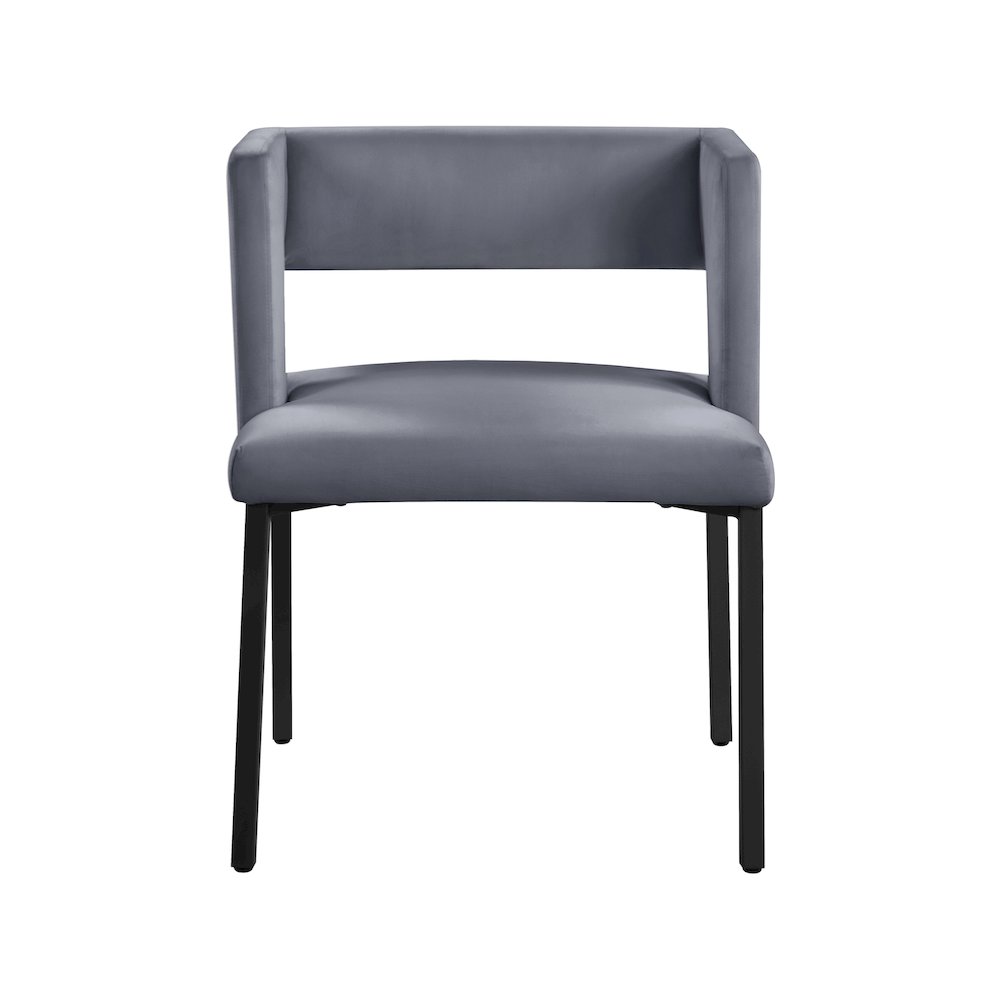 Caleb Grey Velvet Dining Chair, Set of 2. Picture 4