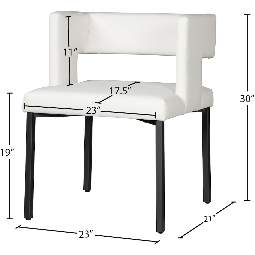 Caleb White Vegan Leather Dining Chair, Set of 2. Picture 7