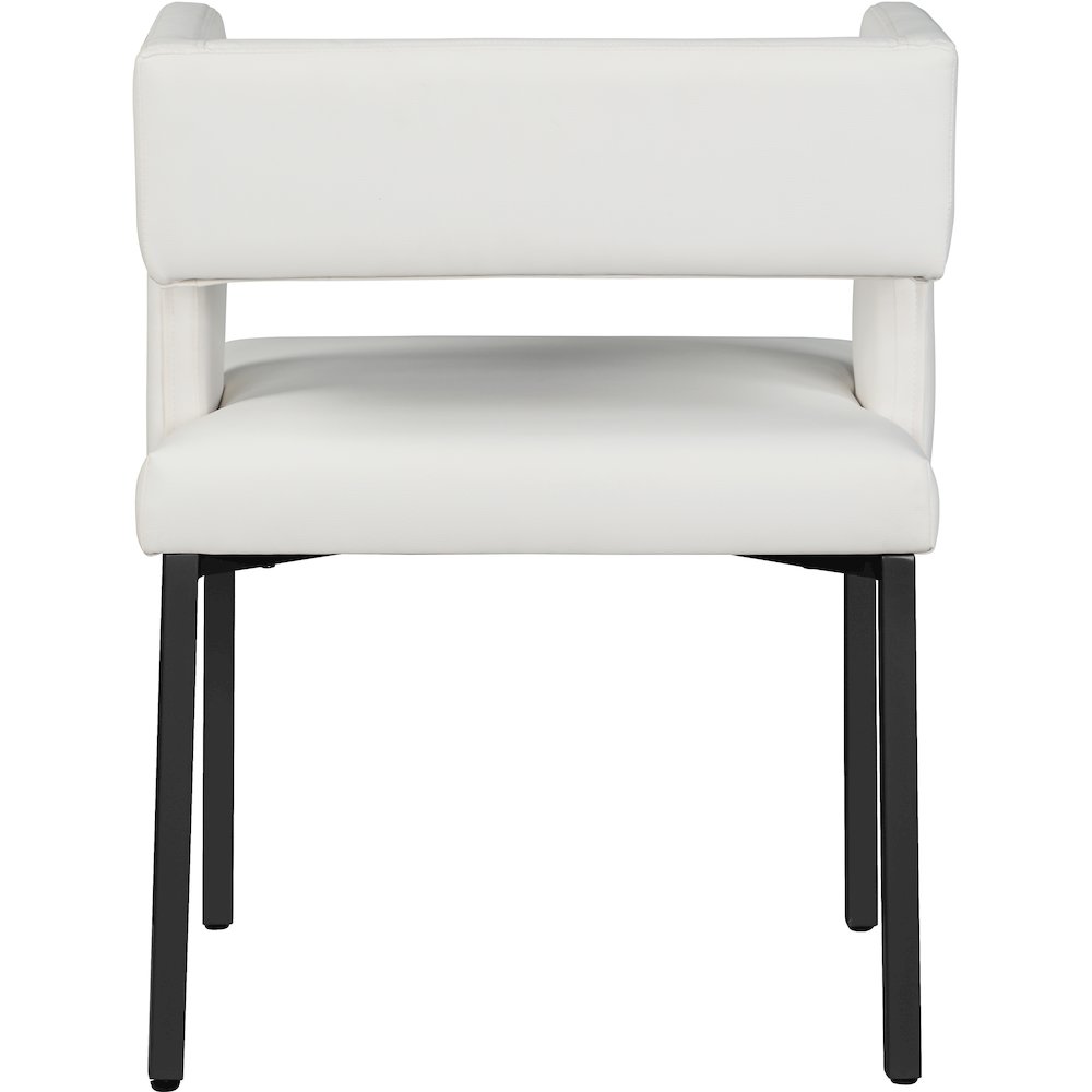 Caleb White Vegan Leather Dining Chair, Set of 2. Picture 2