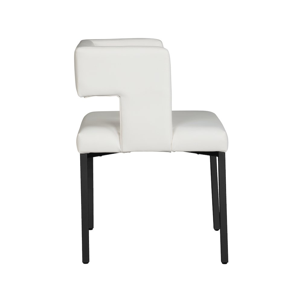 Caleb White Vegan Leather Dining Chair, Set of 2. Picture 3