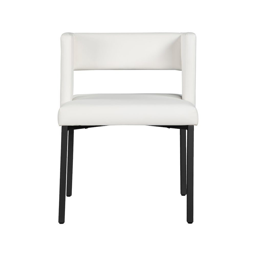 Caleb White Vegan Leather Dining Chair, Set of 2. Picture 4
