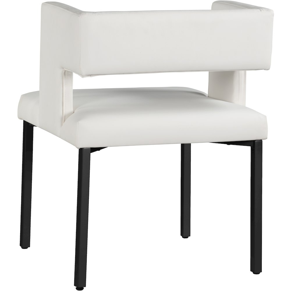 Caleb White Vegan Leather Dining Chair, Set of 2. Picture 5