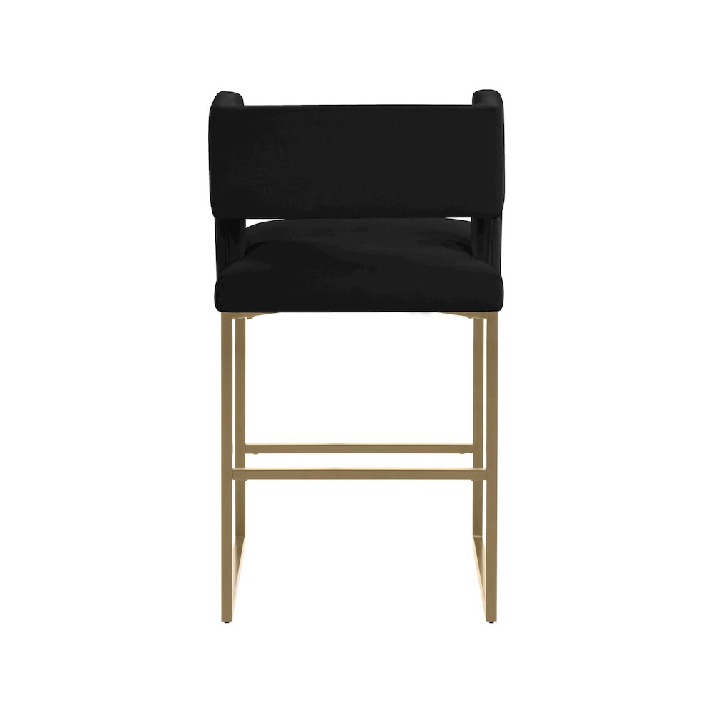 Caleb Black Velvet Counter Stool, Set of 2. Picture 2