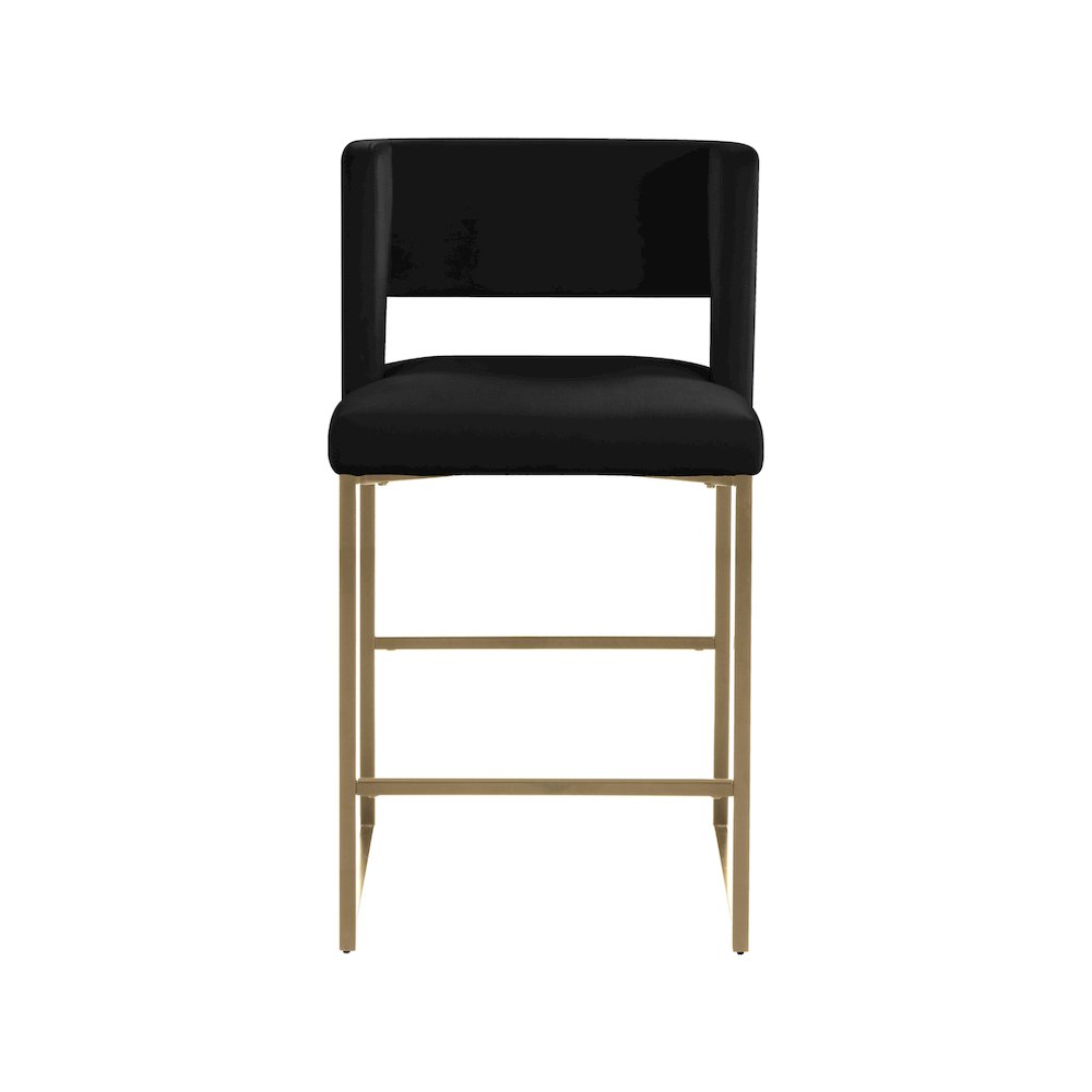 Caleb Black Velvet Counter Stool, Set of 2. Picture 4