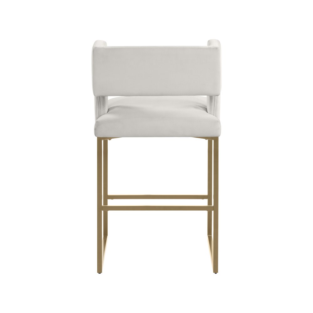 Caleb Cream Velvet Counter Stool, Set of 2. Picture 2