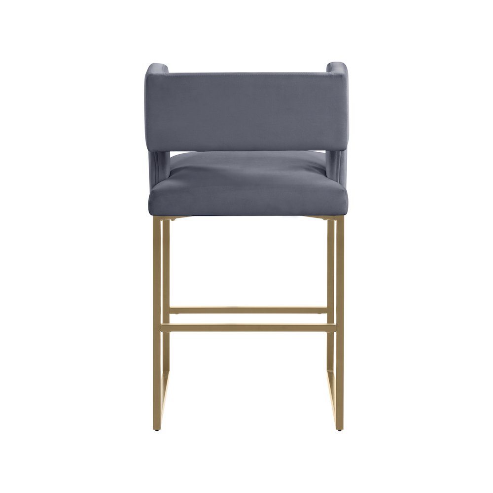 Caleb Grey Velvet Counter Stool, Set of 2. Picture 2