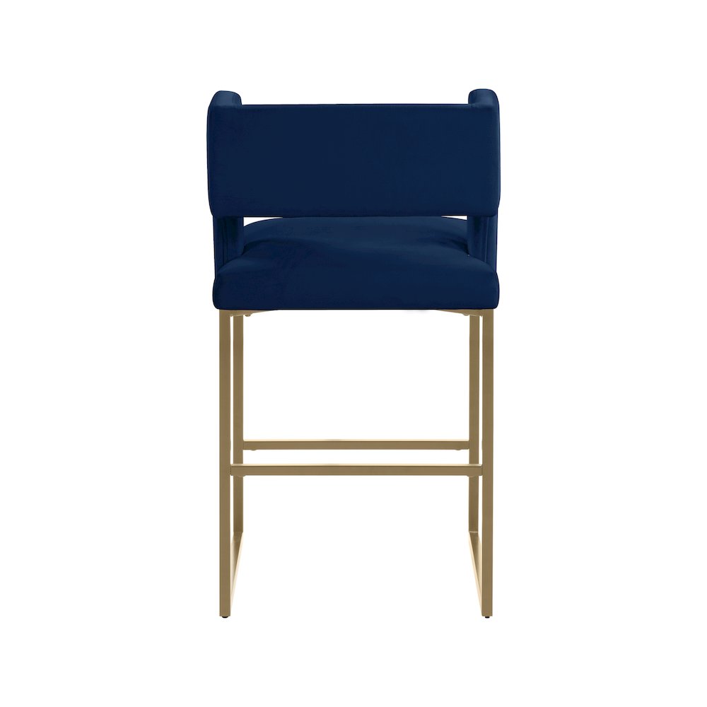 Caleb Navy Velvet Counter Stool, Set of 2. Picture 2