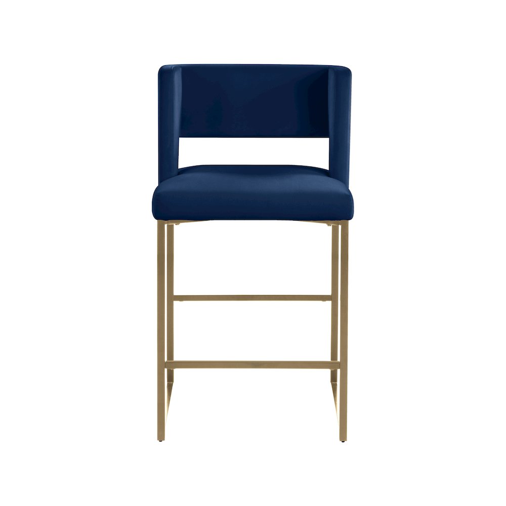 Caleb Navy Velvet Counter Stool, Set of 2. Picture 4
