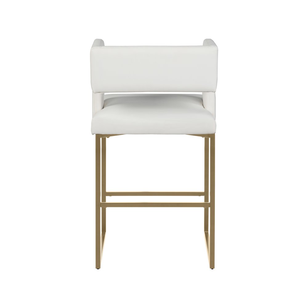 Caleb White Vegan Leather Counter Stool, Set of 2. Picture 2
