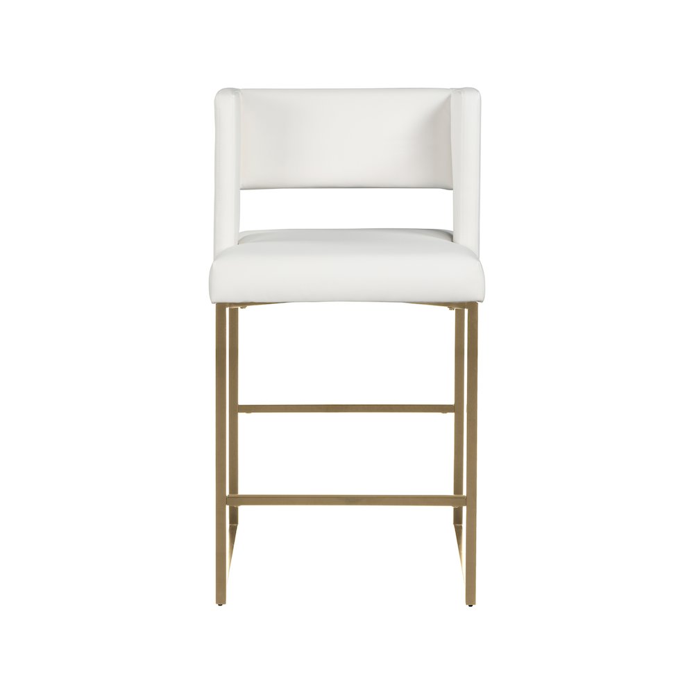 Caleb White Vegan Leather Counter Stool, Set of 2. Picture 4