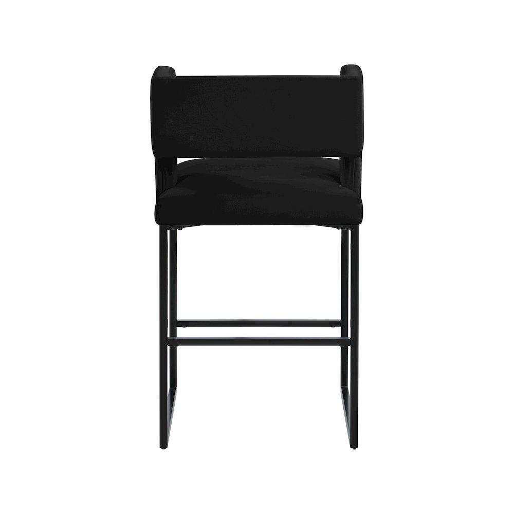 Caleb Black Velvet Counter Stool, Set of 2. Picture 2