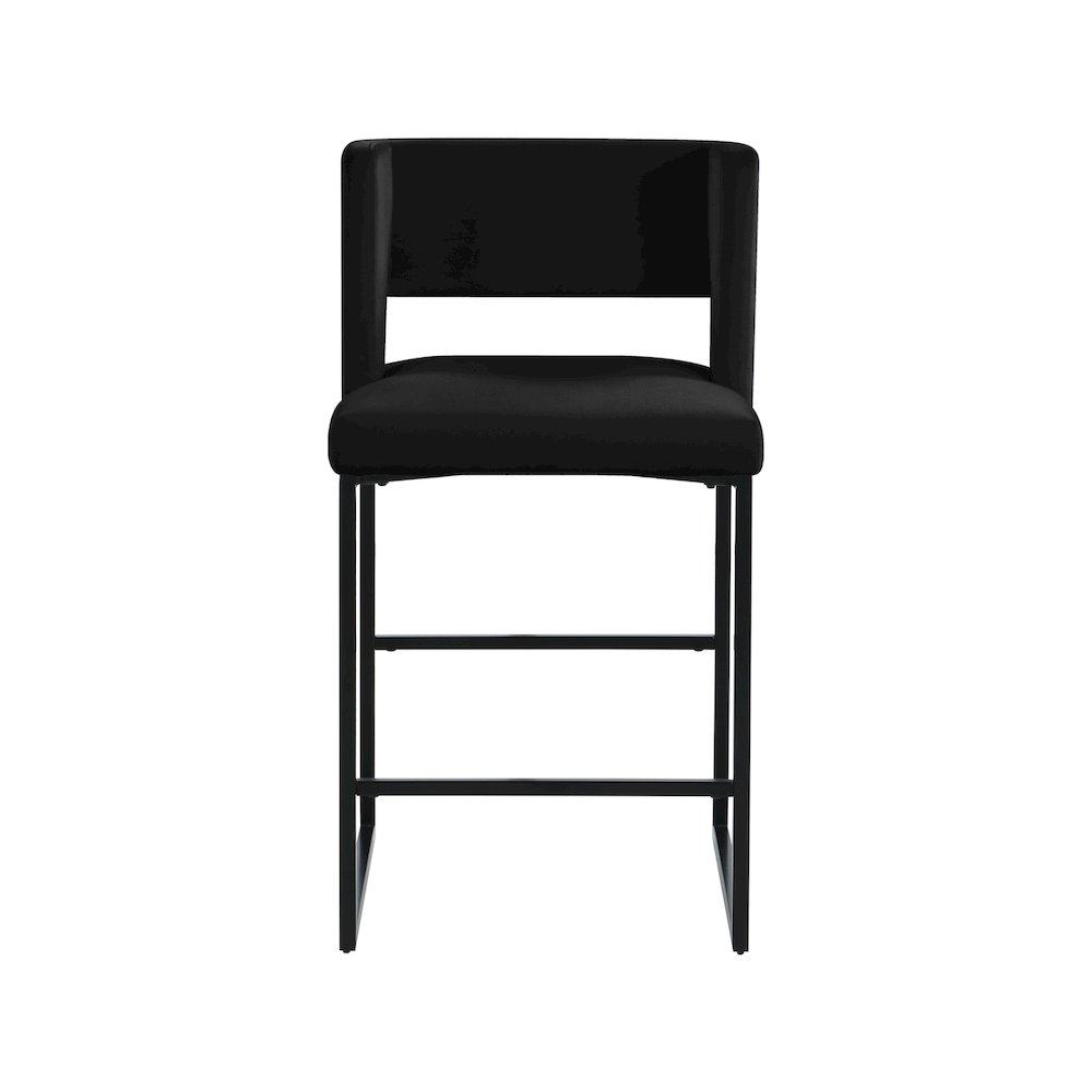 Caleb Black Velvet Counter Stool, Set of 2. Picture 4