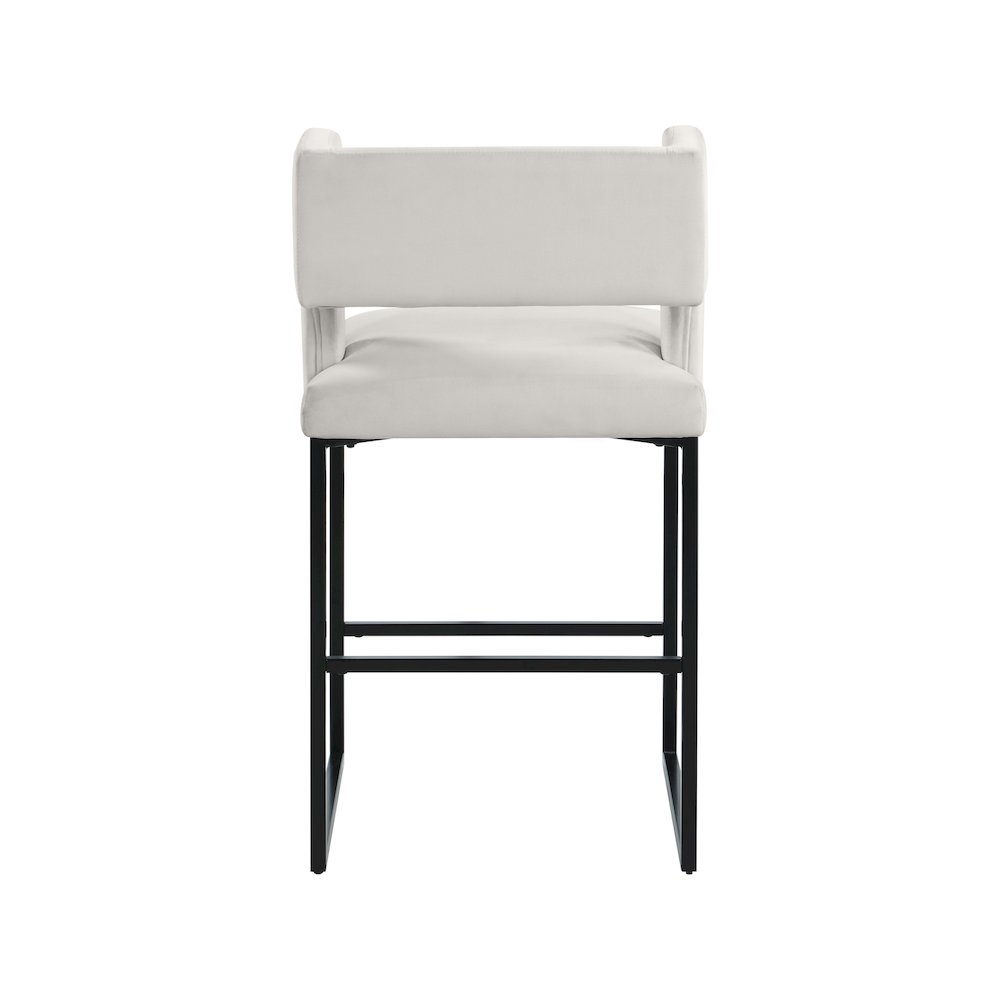 Caleb Cream Velvet Counter Stool, Set of 2. Picture 2