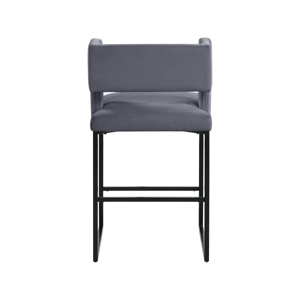 Caleb Grey Velvet Counter Stool, Set of 2. Picture 2