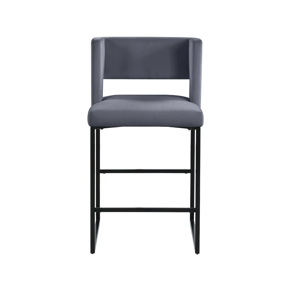 Caleb Grey Velvet Counter Stool, Set of 2. Picture 4