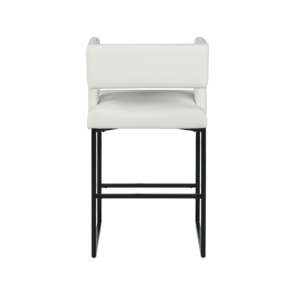 Caleb White Vegan Leather Counter Stool, Set of 2. Picture 2