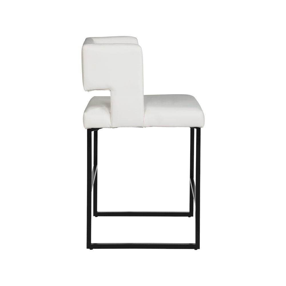 Caleb White Vegan Leather Counter Stool, Set of 2. Picture 3