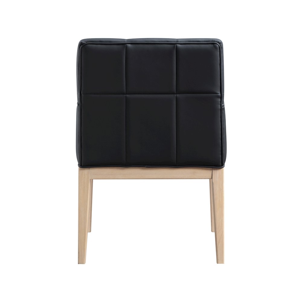Adrian Black Vegan Leather Dining Arm Chair, Set of 2. Picture 4