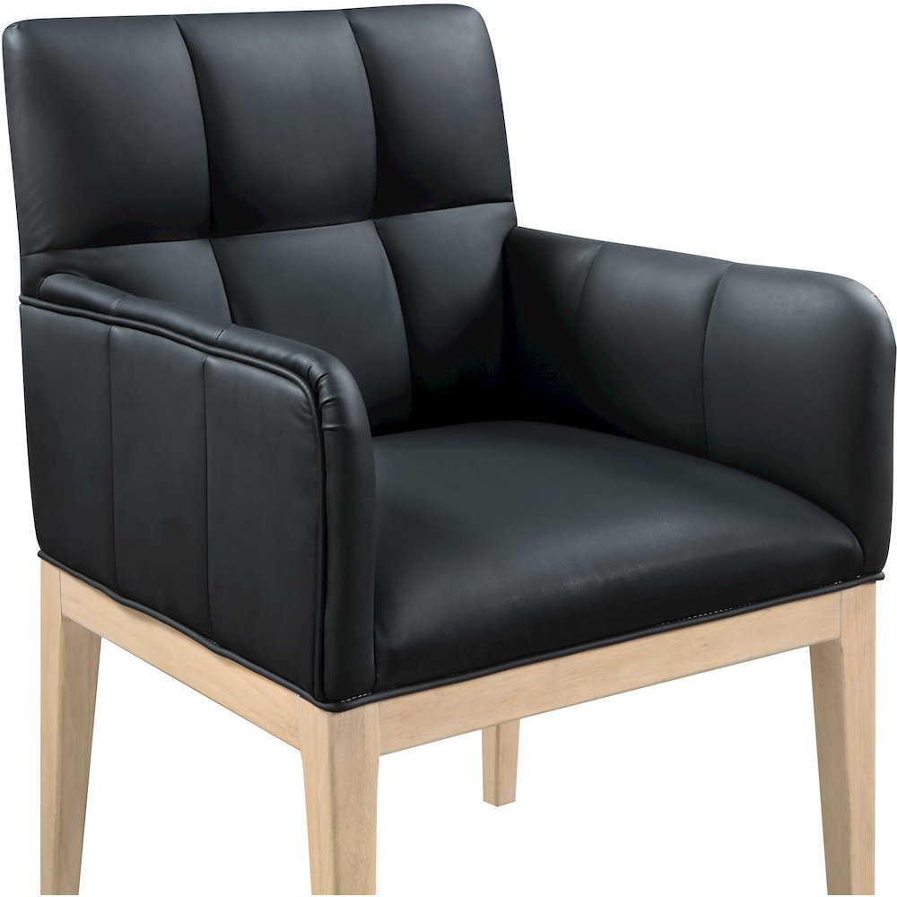 Adrian Black Vegan Leather Dining Arm Chair, Set of 2. Picture 5