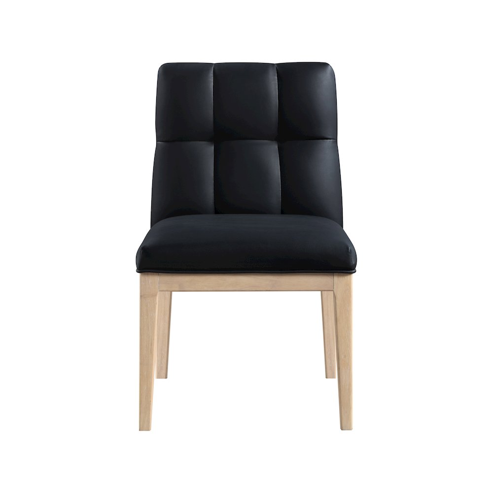 Adrian Black Vegan Leather Dining Side Chair, Set of 2. Picture 2