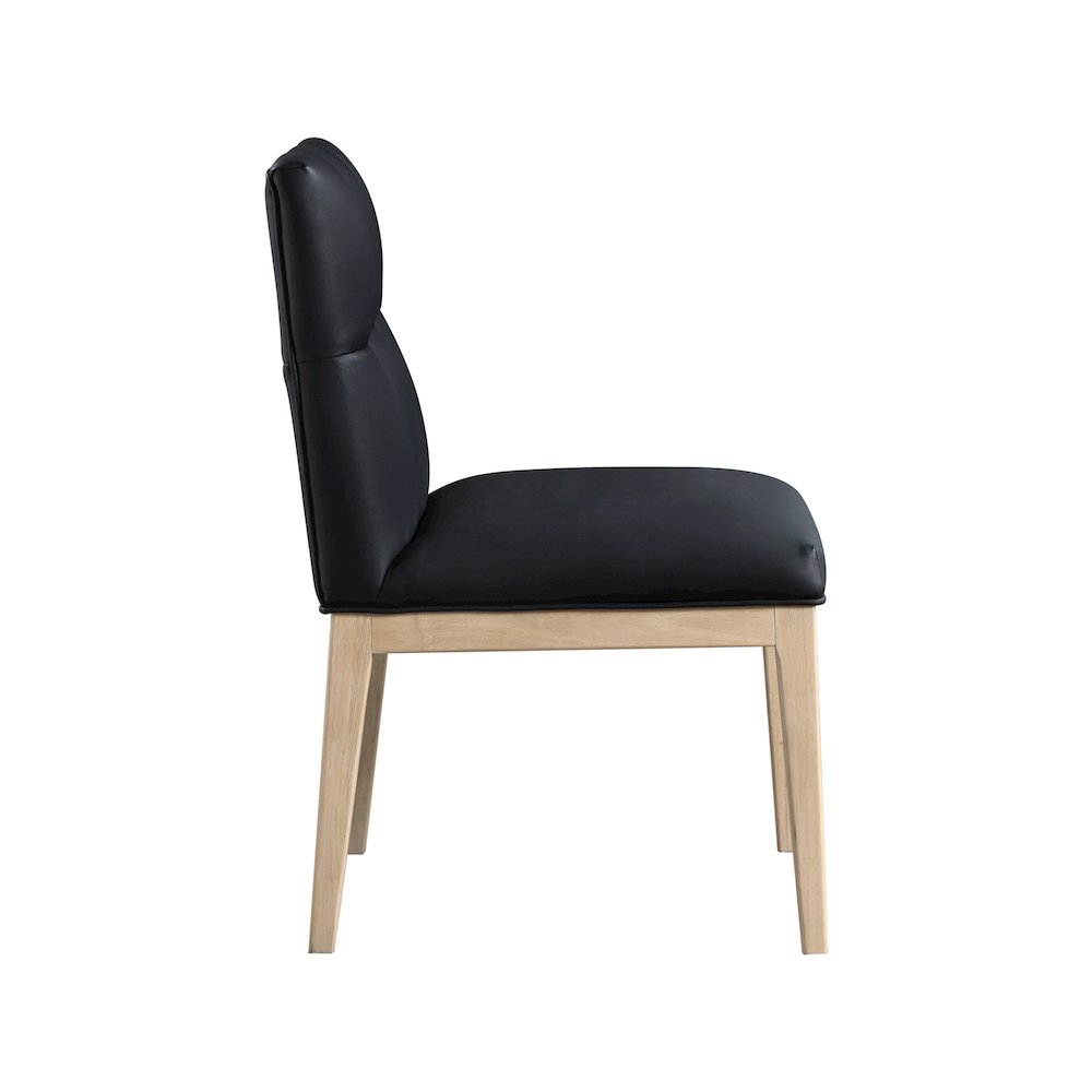 Adrian Black Vegan Leather Dining Side Chair, Set of 2. Picture 3