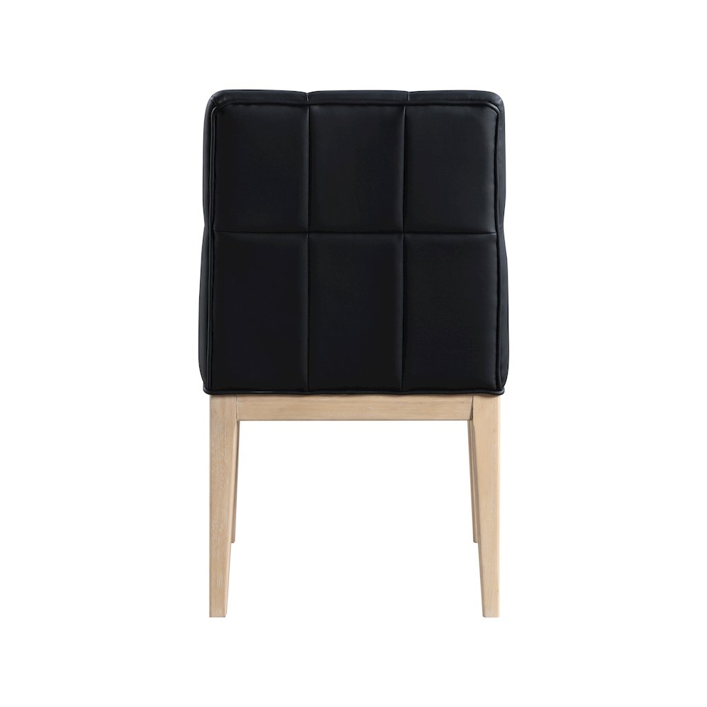 Adrian Black Vegan Leather Dining Side Chair, Set of 2. Picture 4