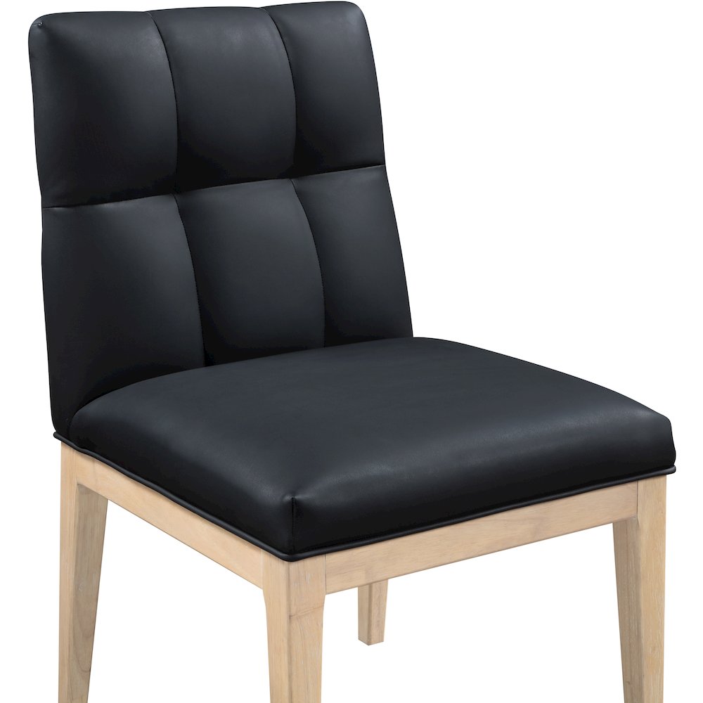 Adrian Black Vegan Leather Dining Side Chair, Set of 2. Picture 5