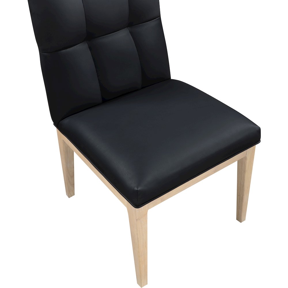 Adrian Black Vegan Leather Dining Side Chair, Set of 2. Picture 6
