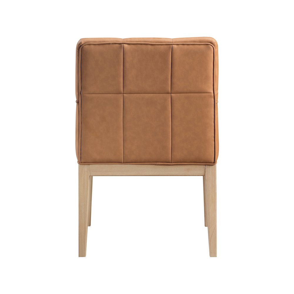 Adrian Cognac Vegan Leather Dining Arm Chair, Set of 2. Picture 4