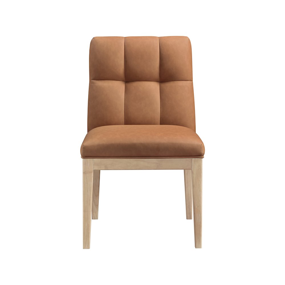 Adrian Cognac Vegan Leather Dining Side Chair, Set of 2. Picture 2