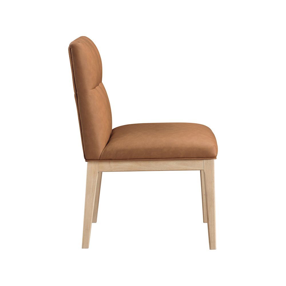 Adrian Cognac Vegan Leather Dining Side Chair, Set of 2. Picture 3