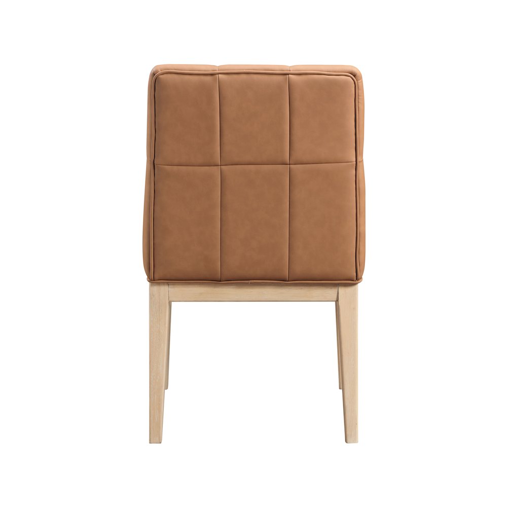 Adrian Cognac Vegan Leather Dining Side Chair, Set of 2. Picture 4