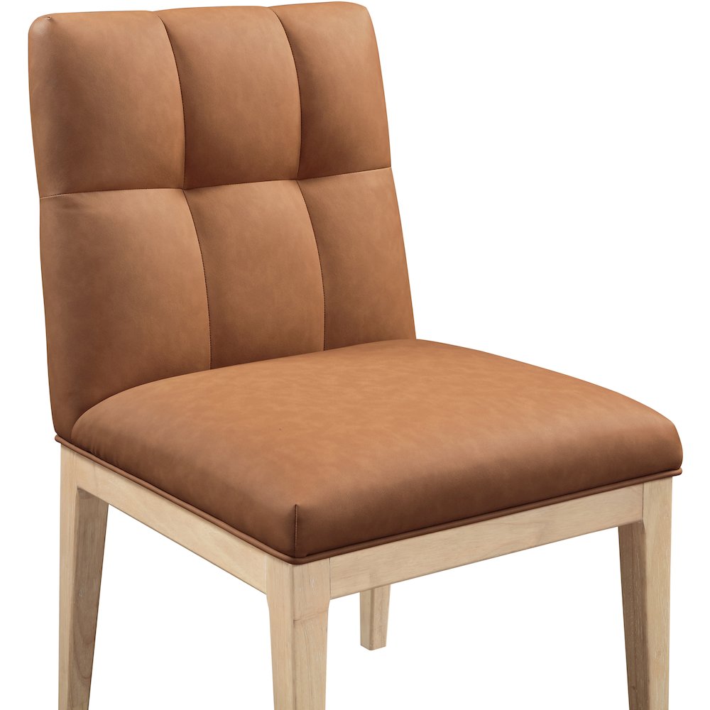 Adrian Cognac Vegan Leather Dining Side Chair, Set of 2. Picture 5