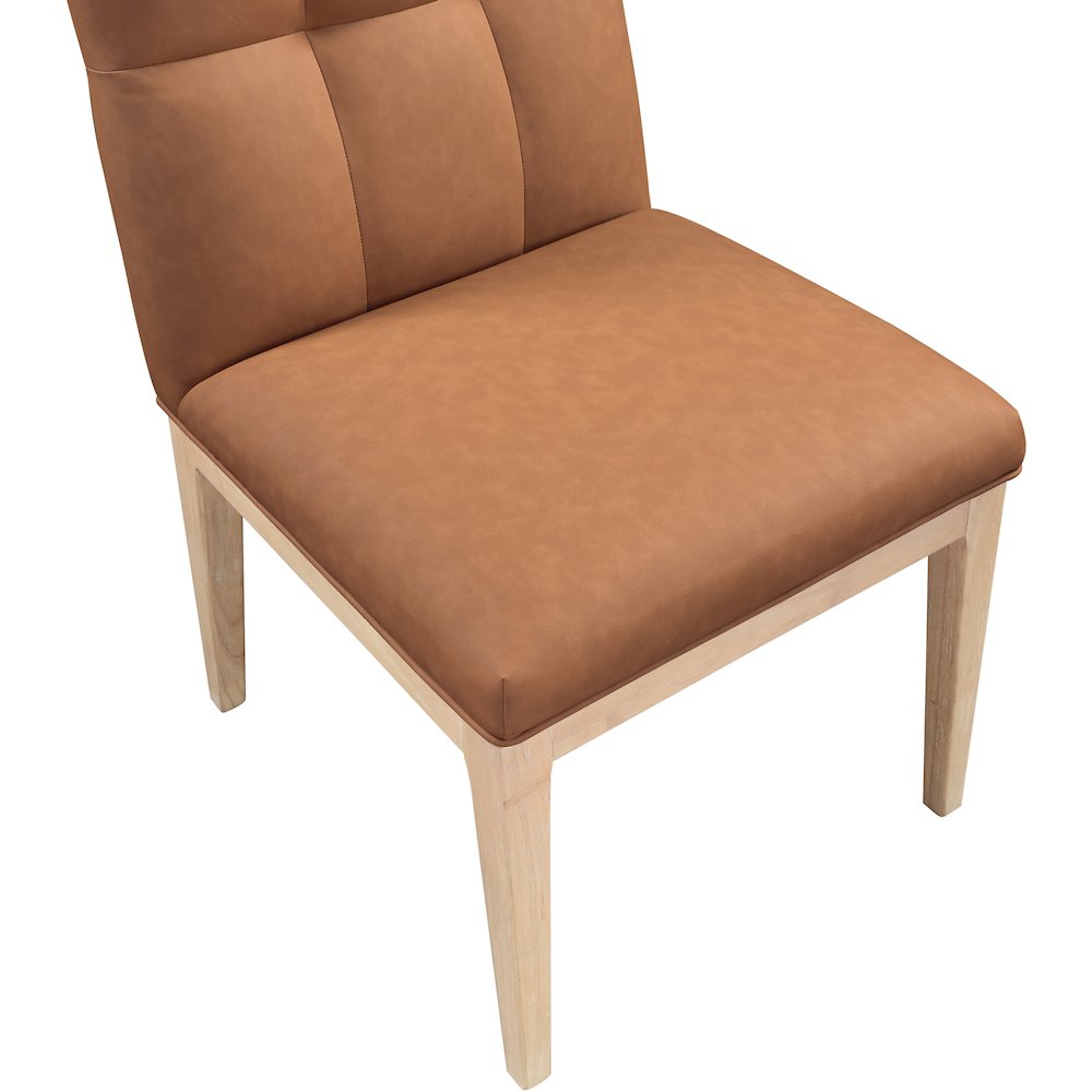 Adrian Cognac Vegan Leather Dining Side Chair, Set of 2. Picture 6