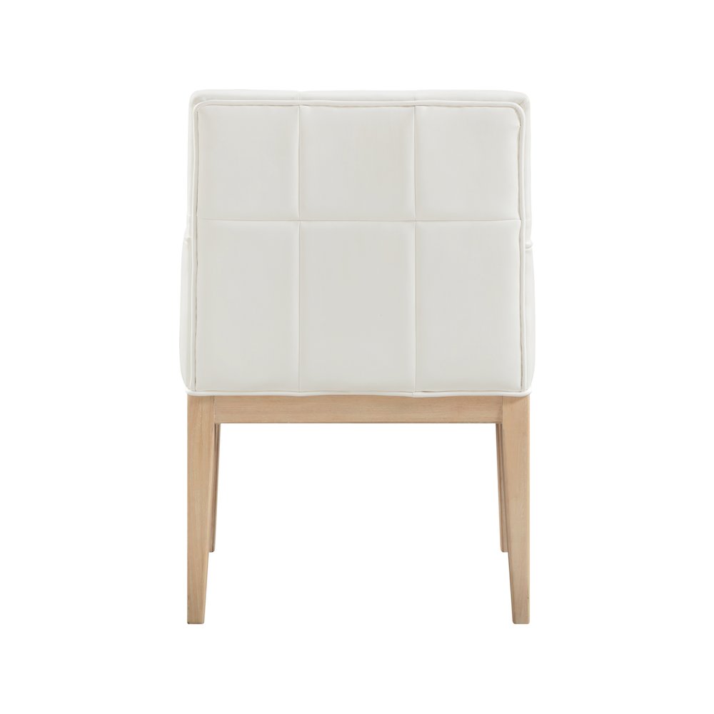 Adrian Cream Vegan Leather Dining Arm Chair, Set of 2. Picture 4